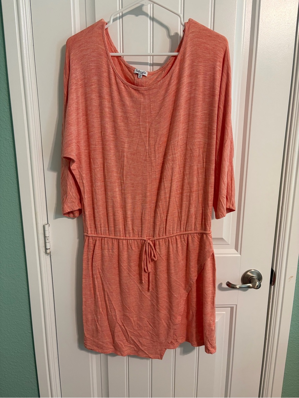 Splendid Everyday Drawstring Waist Coral Tunic Dress